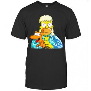 Joe Exotic Tiger King Bart Simpson Dog Santas Little Helper T-Shirt